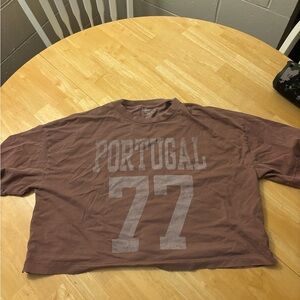 American Eagle Outfitters Brown Crop Top